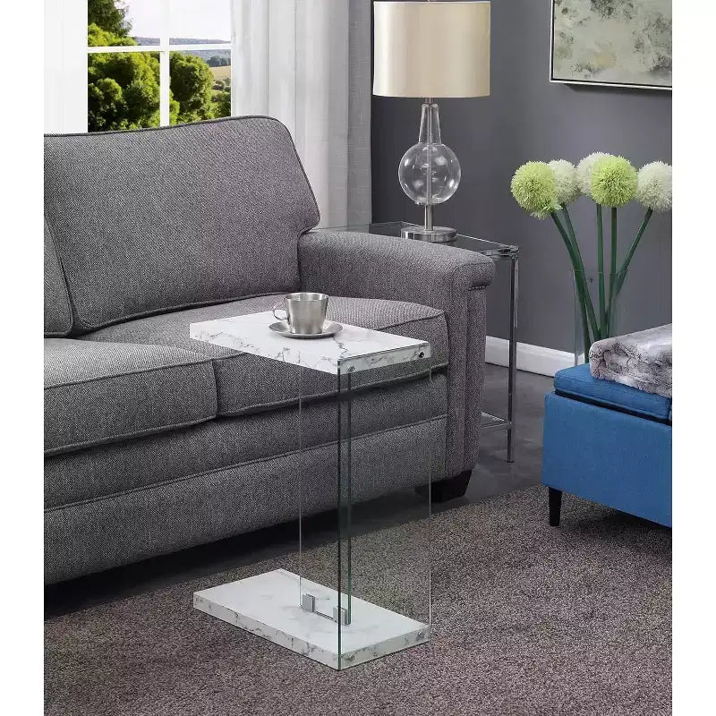 Table d'appoint rectangulaire en verre HomeStock, 1 pièce