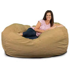 Ultimate Sack Lounger Bean Bag Chair Oversized Comfy Loveseat, Camel Suede