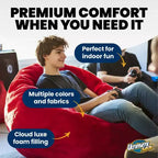 Pouf géant en suédine Camel, fauteuil double ultra confortable Ultimate Sack Lounger