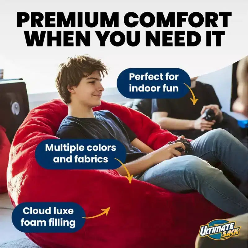 Pouf géant en suédine Camel, fauteuil double ultra confortable Ultimate Sack Lounger