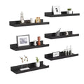Home Collection Floating Wall Shelves Set of 6 Black