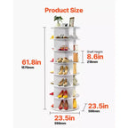 Étagère à chaussures rotative VEVOR 6 niveaux, tour à chaussures rotative à 360°, présentoir rond rotatif, présentoir autoportant Lazy Susan, blanc