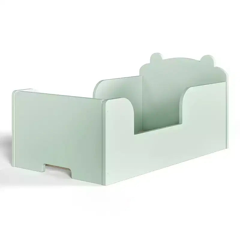 Bellemave Lit au Sol pour Tout-Petits avec Barrières de Sécurité et Forme d'Ours, Cadre de Lit en Bois Massif pour Garçons et Filles, Aucun Sommier Tapissier Nécessaire