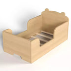 Bellemave Lit au Sol pour Tout-Petits avec Barrières de Sécurité et Forme d'Ours, Cadre de Lit en Bois Massif pour Garçons et Filles, Aucun Sommier Tapissier Nécessaire