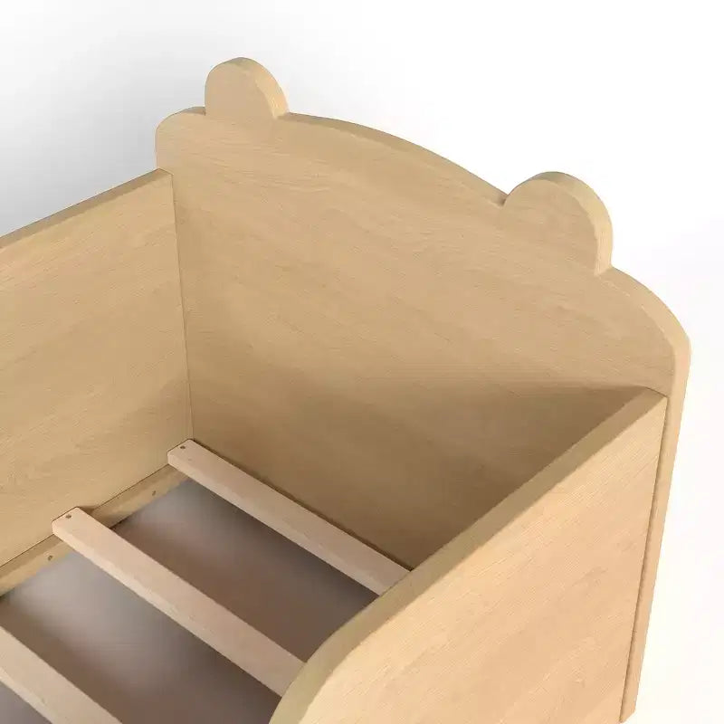 Bellemave Lit au Sol pour Tout-Petits avec Barrières de Sécurité et Forme d'Ours, Cadre de Lit en Bois Massif pour Garçons et Filles, Aucun Sommier Tapissier Nécessaire