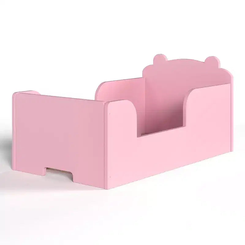 Bellemave Lit au Sol pour Tout-Petits avec Barrières de Sécurité et Forme d'Ours, Cadre de Lit en Bois Massif pour Garçons et Filles, Aucun Sommier Tapissier Nécessaire