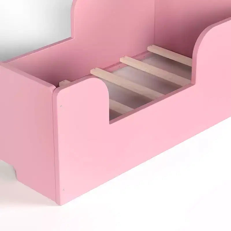 Bellemave Lit au Sol pour Tout-Petits avec Barrières de Sécurité et Forme d'Ours, Cadre de Lit en Bois Massif pour Garçons et Filles, Aucun Sommier Tapissier Nécessaire