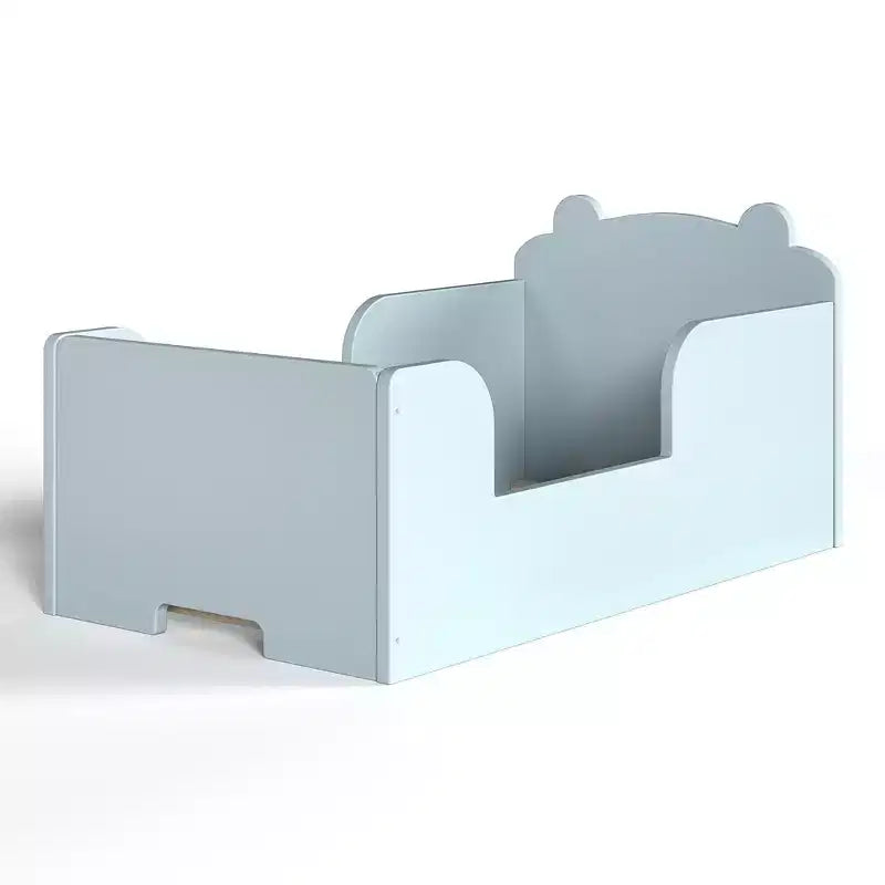 Bellemave Lit au Sol pour Tout-Petits avec Barrières de Sécurité et Forme d'Ours, Cadre de Lit en Bois Massif pour Garçons et Filles, Aucun Sommier Tapissier Nécessaire