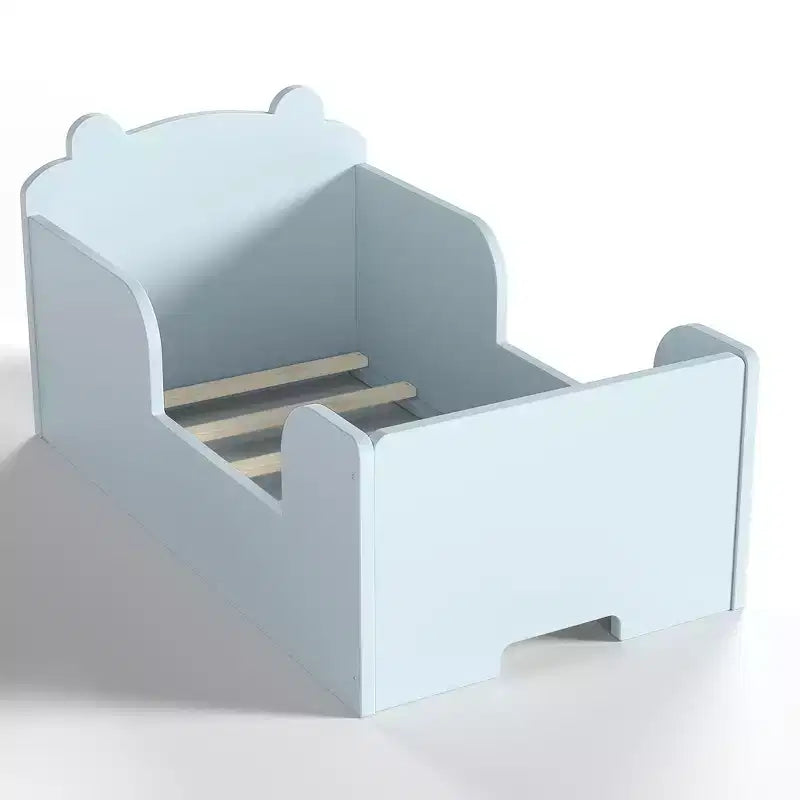 Bellemave Lit au Sol pour Tout-Petits avec Barrières de Sécurité et Forme d'Ours, Cadre de Lit en Bois Massif pour Garçons et Filles, Aucun Sommier Tapissier Nécessaire