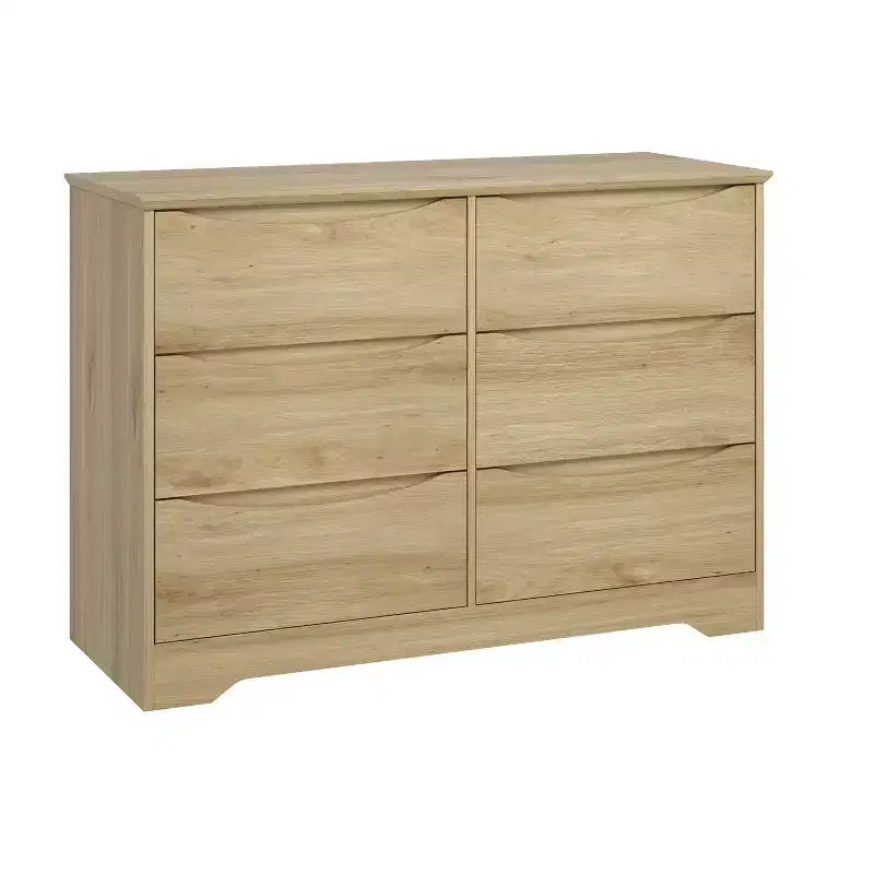 Commode moderne en bois avec 6 tiroirs profonds, grand coffre de rangement avec large surface supérieure, longue armoire de rangement pour chambre ou salon