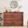 Modern Wooden Dresser with 6 Deep Drawers, Large Storage Chest with Wide Top Surface, Long Bedroom or Living Room Organizer Cabinet