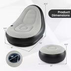 Canapé gonflable Costway avec pouf, canapé d'air portable pour adultes avec surface floquée