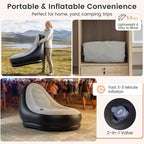Canapé gonflable Costway avec pouf, canapé d'air portable pour adultes avec surface floquée