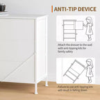Meuble TV de 70 po avec 12 tiroirs en tissu et station de recharge, long meuble de divertissement pour téléviseur jusqu'à 80 po, table console multimédia pour salon