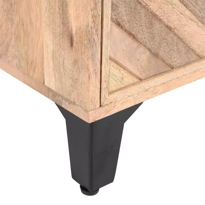 Table de chevet vintage avec LED/veilleuse, tiroir de rangement, porte d'armoire, bois massif 18.00 (N758P194731X)