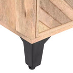 Table de chevet vintage avec LED/veilleuse, tiroir de rangement, porte d'armoire, bois massif 18.00 (N758P194731X)