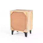 Table de chevet vintage avec LED/veilleuse, tiroir de rangement, porte d'armoire, bois massif 18.00 (N758P194731X)