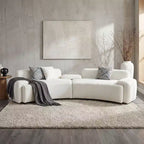 Canapé 4 places incurvé moderne Christopher Knight Home Alvis 122 en tissu rembourré avec 3 coussins