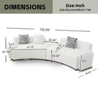 Canapé 4 places incurvé moderne Christopher Knight Home Alvis 122 en tissu rembourré avec 3 coussins