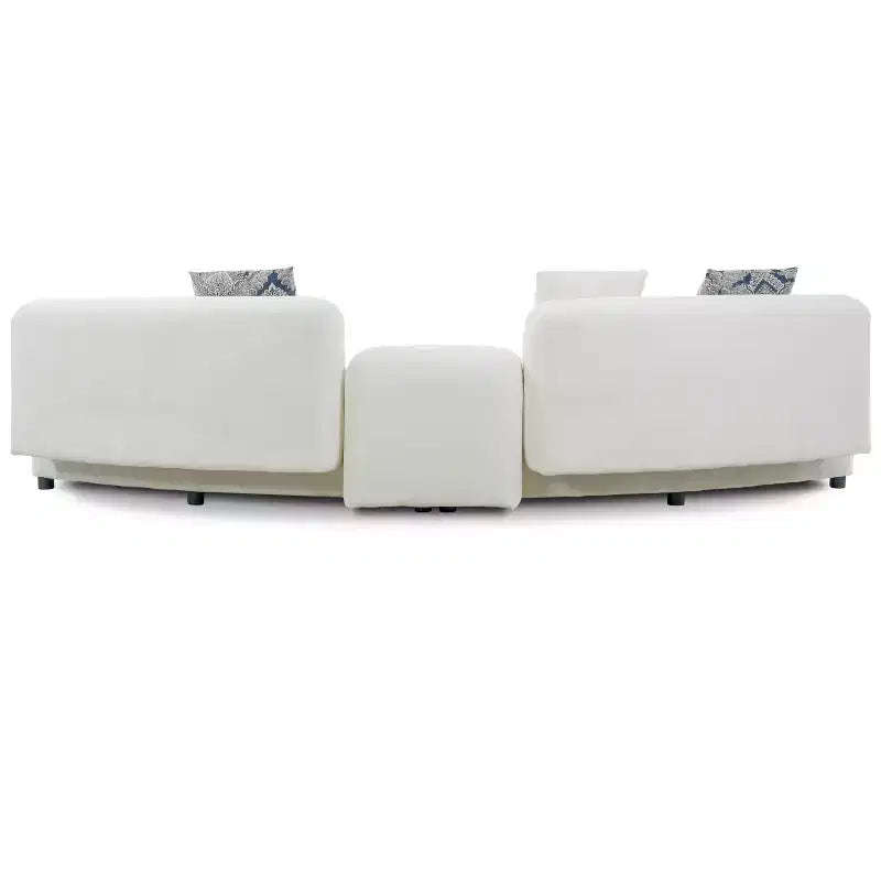 Canapé 4 places incurvé moderne Christopher Knight Home Alvis 122 en tissu rembourré avec 3 coussins