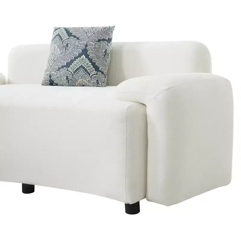 Canapé 4 places incurvé moderne Christopher Knight Home Alvis 122 en tissu rembourré avec 3 coussins