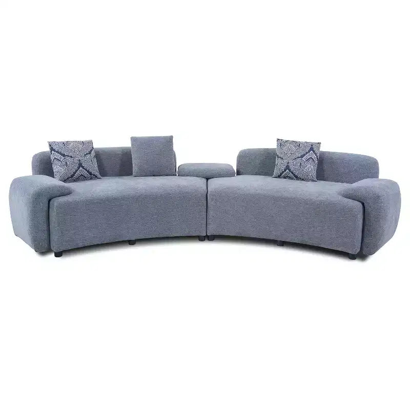 Canapé 4 places incurvé moderne Christopher Knight Home Alvis 122 en tissu rembourré avec 3 coussins