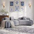 Christopher Knight Home Alvis Modern 122 Curved Fabric Upholstered 4-Seater Sofa Couch with 3 Pillows