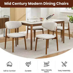 Chaises de salle à manger modernes du milieu du siècle, style ferme, pieds en bois, pour cuisine, salle à manger