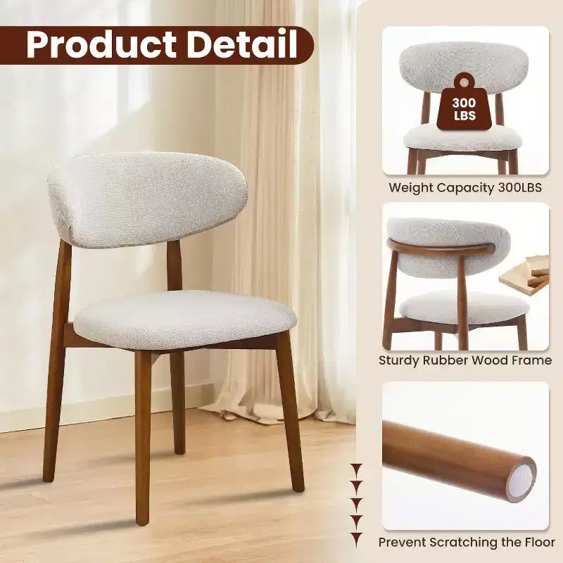 Chaises de salle à manger modernes du milieu du siècle, style ferme, pieds en bois, pour cuisine, salle à manger