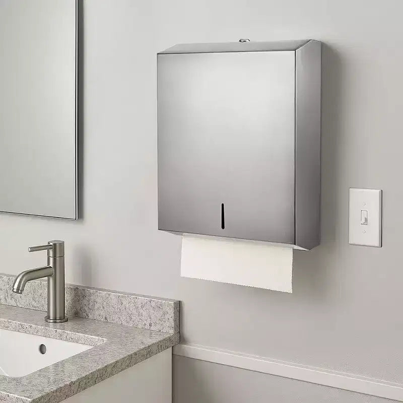 Wall Mount Paper Towel Dispenser Large Capacity Stainless Steel Hand Towel Holder for Bathrooms and Kitchens Commercial Dispenser Holds 400 Towels