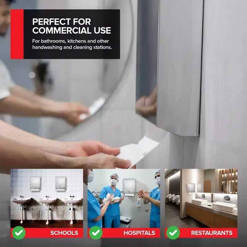 Distributeur d'essuie-tout mural grande capacité en acier inoxydable – Porte-serviettes pour salles de bain et cuisines – Distributeur commercial pouvant contenir 400 serviettes