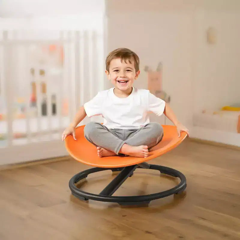 VEVOR Chaise Pivotante pour Enfants, Capacité 100 kg, Siège Jouet Sensoriel pour Enfants Autistes avec Base Métallique Antidérapante, Siège Rond Pivotant pour Tout-Petits, Orange