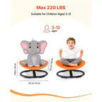 VEVOR Chaise Pivotante pour Enfants, Capacité 100 kg, Siège Jouet Sensoriel pour Enfants Autistes avec Base Métallique Antidérapante, Siège Rond Pivotant pour Tout-Petits, Orange
