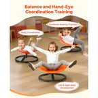 VEVOR Chaise Pivotante pour Enfants, Capacité 100 kg, Siège Jouet Sensoriel pour Enfants Autistes avec Base Métallique Antidérapante, Siège Rond Pivotant pour Tout-Petits, Orange