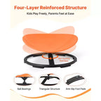 VEVOR Chaise Pivotante pour Enfants, Capacité 100 kg, Siège Jouet Sensoriel pour Enfants Autistes avec Base Métallique Antidérapante, Siège Rond Pivotant pour Tout-Petits, Orange