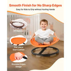 VEVOR Chaise Pivotante pour Enfants, Capacité 100 kg, Siège Jouet Sensoriel pour Enfants Autistes avec Base Métallique Antidérapante, Siège Rond Pivotant pour Tout-Petits, Orange