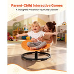 VEVOR Chaise Pivotante pour Enfants, Capacité 100 kg, Siège Jouet Sensoriel pour Enfants Autistes avec Base Métallique Antidérapante, Siège Rond Pivotant pour Tout-Petits, Orange