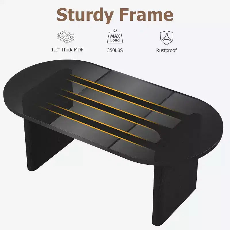 Coolmee 70.8 Table à manger ovale de style campagnard pour 6-8 personnes, table de cuisine avec base en bois épais pour appartements et repas de famille