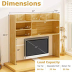 Costway Étagère de bureau à 3 niveaux avec 6 compartiments, organiseur de bureau pour ordinateur, Marron rustique/Gris/Naturel/Blanc/Beige