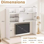 Costway Étagère de bureau à 3 niveaux avec 6 compartiments, organiseur de bureau pour ordinateur, Marron rustique/Gris/Naturel/Blanc/Beige