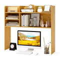 Costway 3-Tier Desktop Bookshelf with 6 Shelves Desk Organizer for Computer Desk Rustic Brown/Gray/Natural/White/Beige