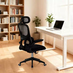 Chaise de bureau ergonomique à dossier haut, chaise de bureau en maille avec soutien lombaire réglable, chaise d'ordinateur pivotante à roulettes pour bureau à domicile - Panipeachy