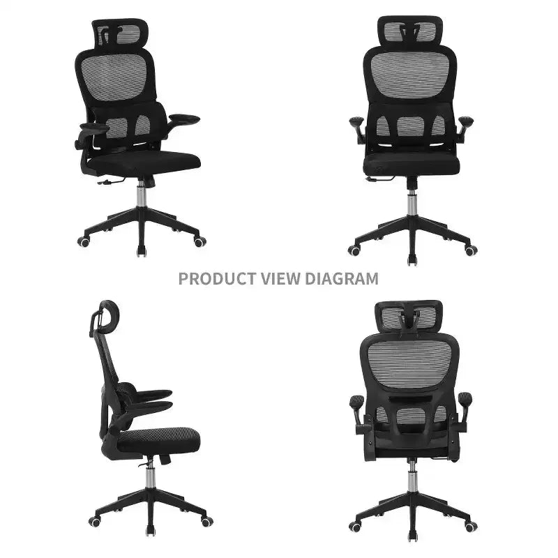 Chaise de bureau ergonomique à dossier haut, chaise de bureau en maille avec soutien lombaire réglable, chaise d'ordinateur pivotante à roulettes pour bureau à domicile - Panipeachy