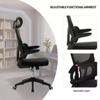 Chaise de bureau ergonomique à dossier haut, chaise de bureau en maille avec soutien lombaire réglable, chaise d'ordinateur pivotante à roulettes pour bureau à domicile - Panipeachy