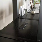 Lit superposé métallique Bellemave Twin avec double bureau, prises intégrées, armoire et étagères de rangement, cadre de lit superposé gain de place