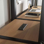 Lit superposé métallique Bellemave Twin avec double bureau, prises intégrées, armoire et étagères de rangement, cadre de lit superposé gain de place