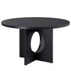 Table à manger ronde de 47" pour 4 à 6 personnes, meuble moderne et peu encombrant pour cuisine et salon avec base piédestal robuste