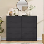 Commode en bois à 8 tiroirs – Grande commode moderne, rangement profond, plateau large pour chambre à coucher, salon, couloir, chambre d'enfant