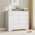 Wooden Dresser with 8 Drawers  Tall Modern Chest, Deep Storage, Wide Top for Bedroom, Living Room, Hallway, Kids Room