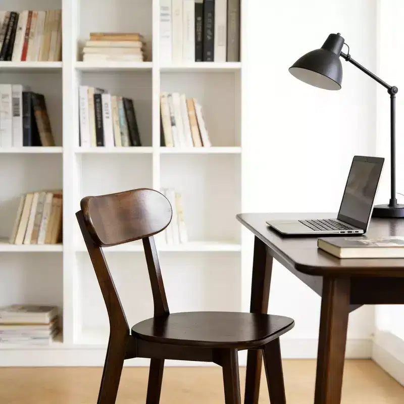 Chaises de salle à manger GDFStudio Dalton Mid Century Modern en bois massif avec dossier incurvé ergonomique (lot de 2)